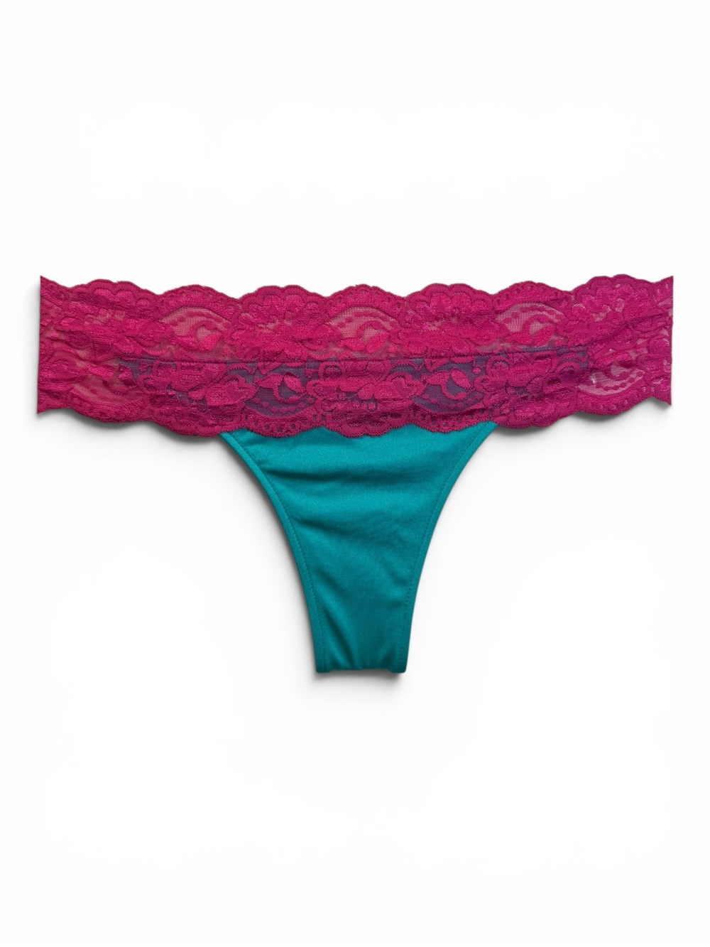 Doll Teal & Pink Lace Bikini Bottoms – Size Small